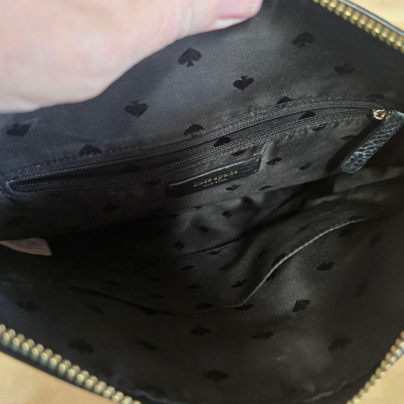 Kate Spade Black Pebbled Leather Crossbody Bag Zip Top Shoulder Purse - Picture 9 of 13